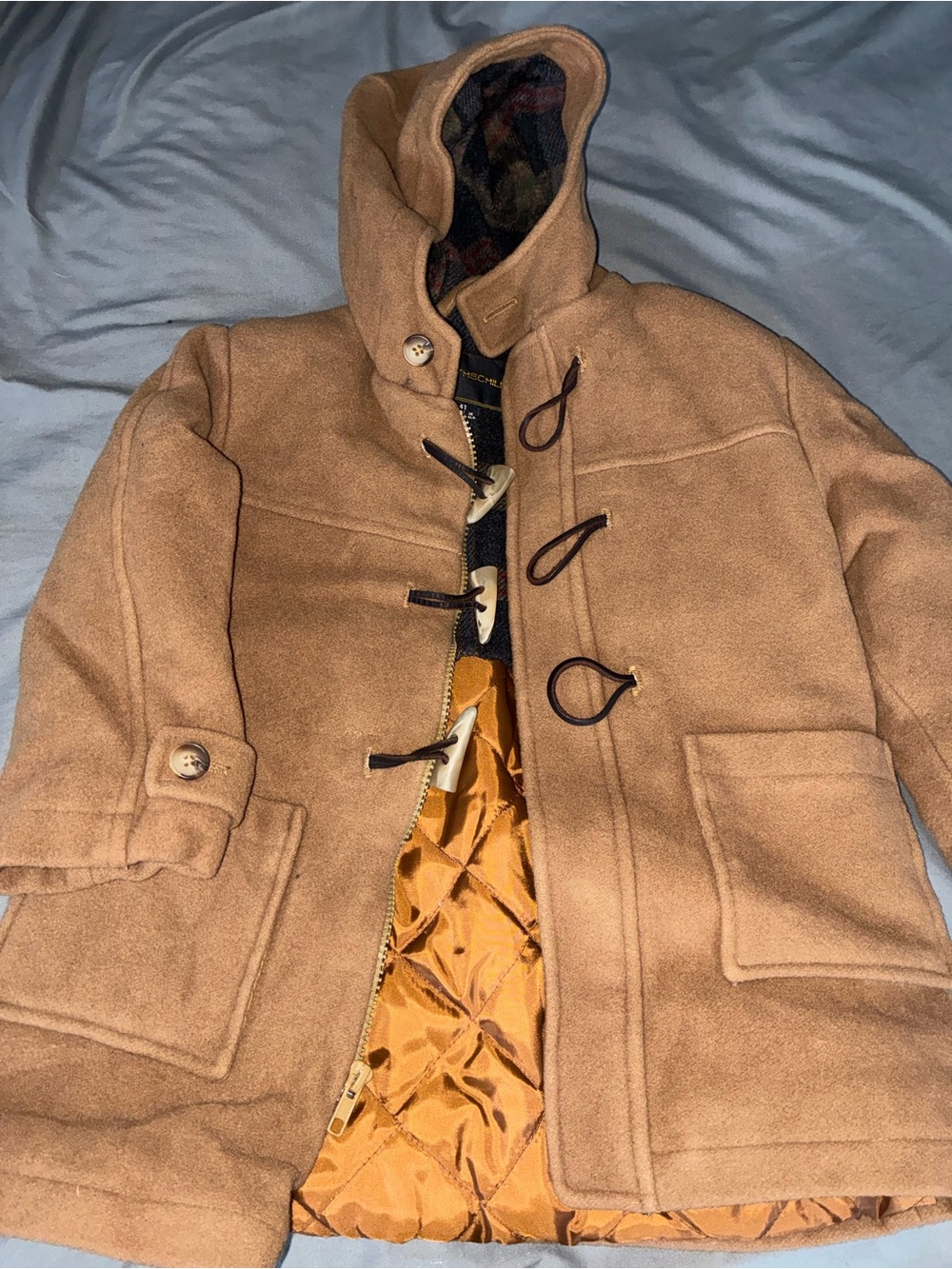 Youth’s Camel Toggle Wool-Blend Coat